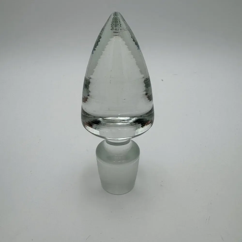Vintage Clear Decanter Wine Stopper Glass Cone Spear 5